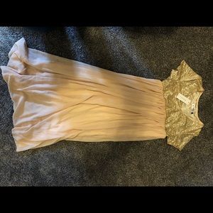 Gold and beige maternity dress